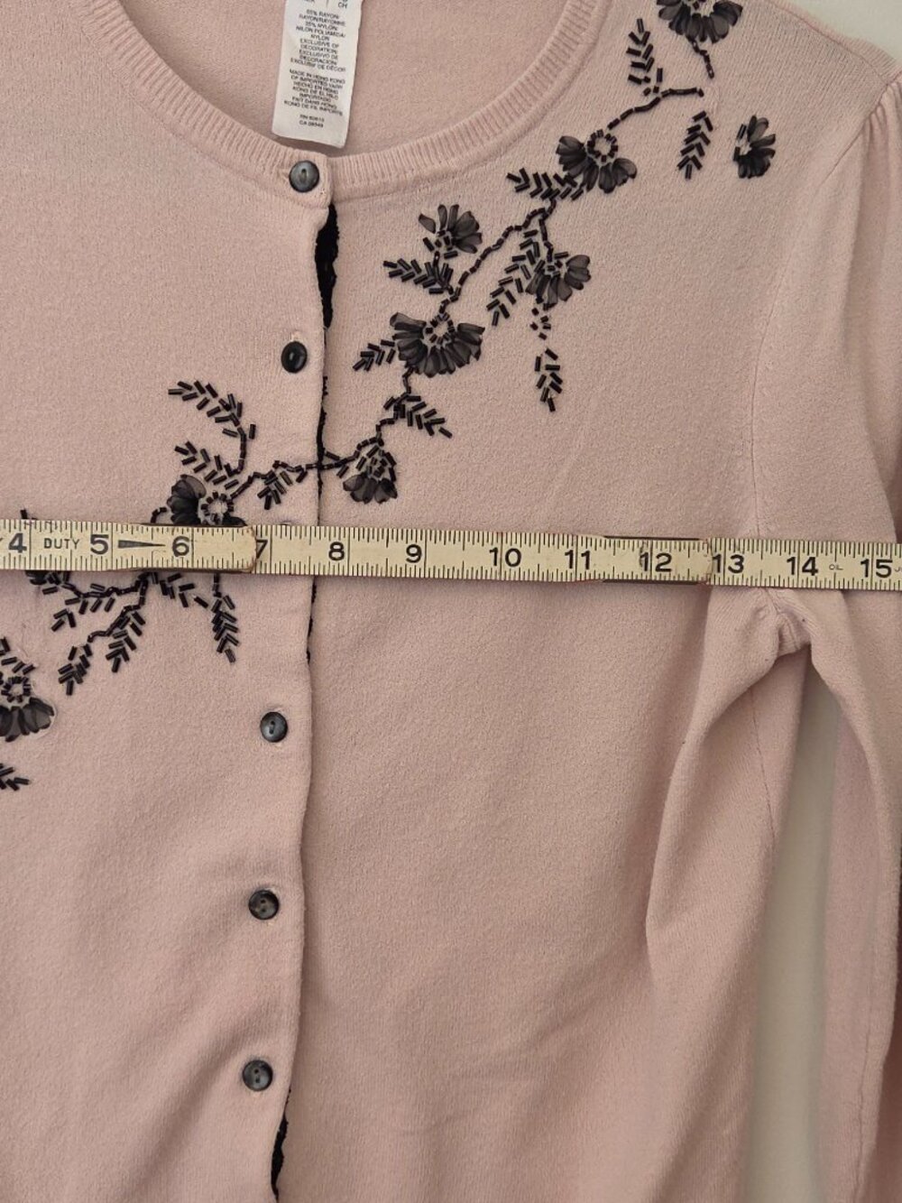 Beaded Cardigan Small Pink Mauve Vintage style - Picture 4 of 6